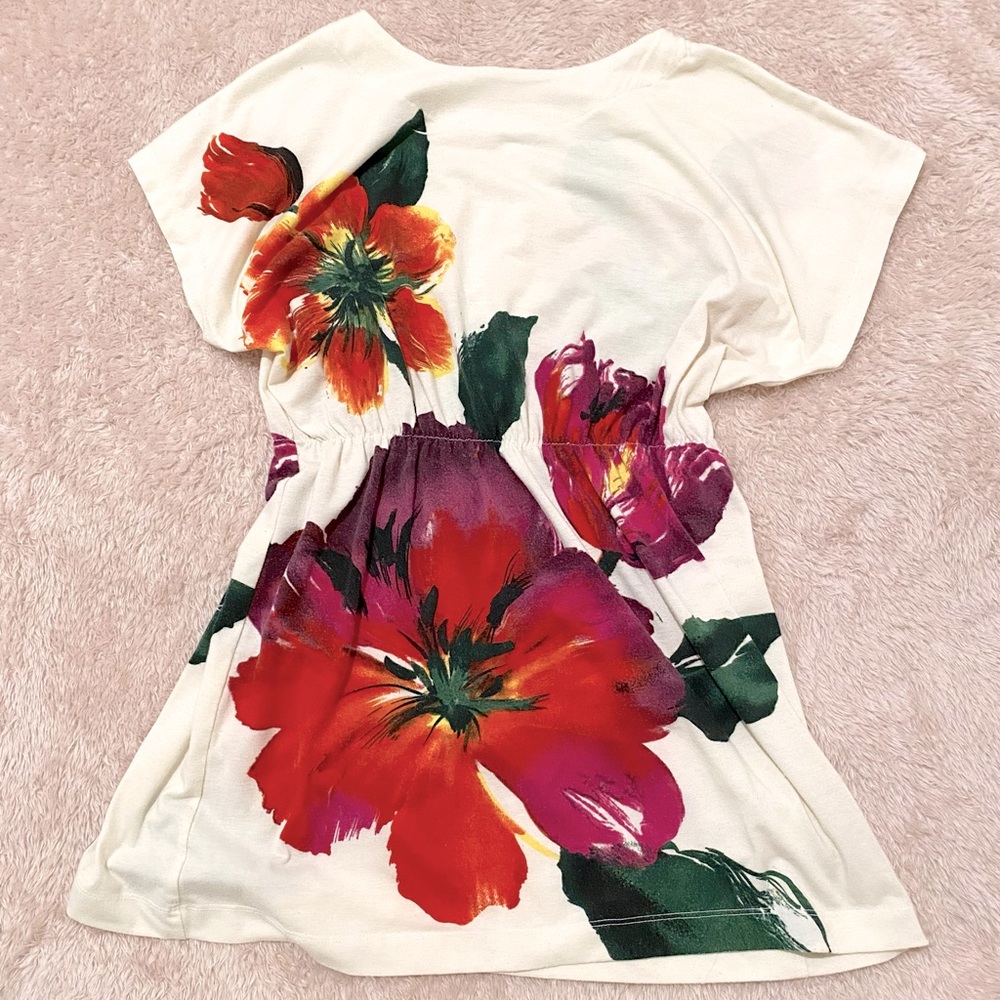 No. 21 Cinched Mini T-Shirt Dress with Floral Pattern